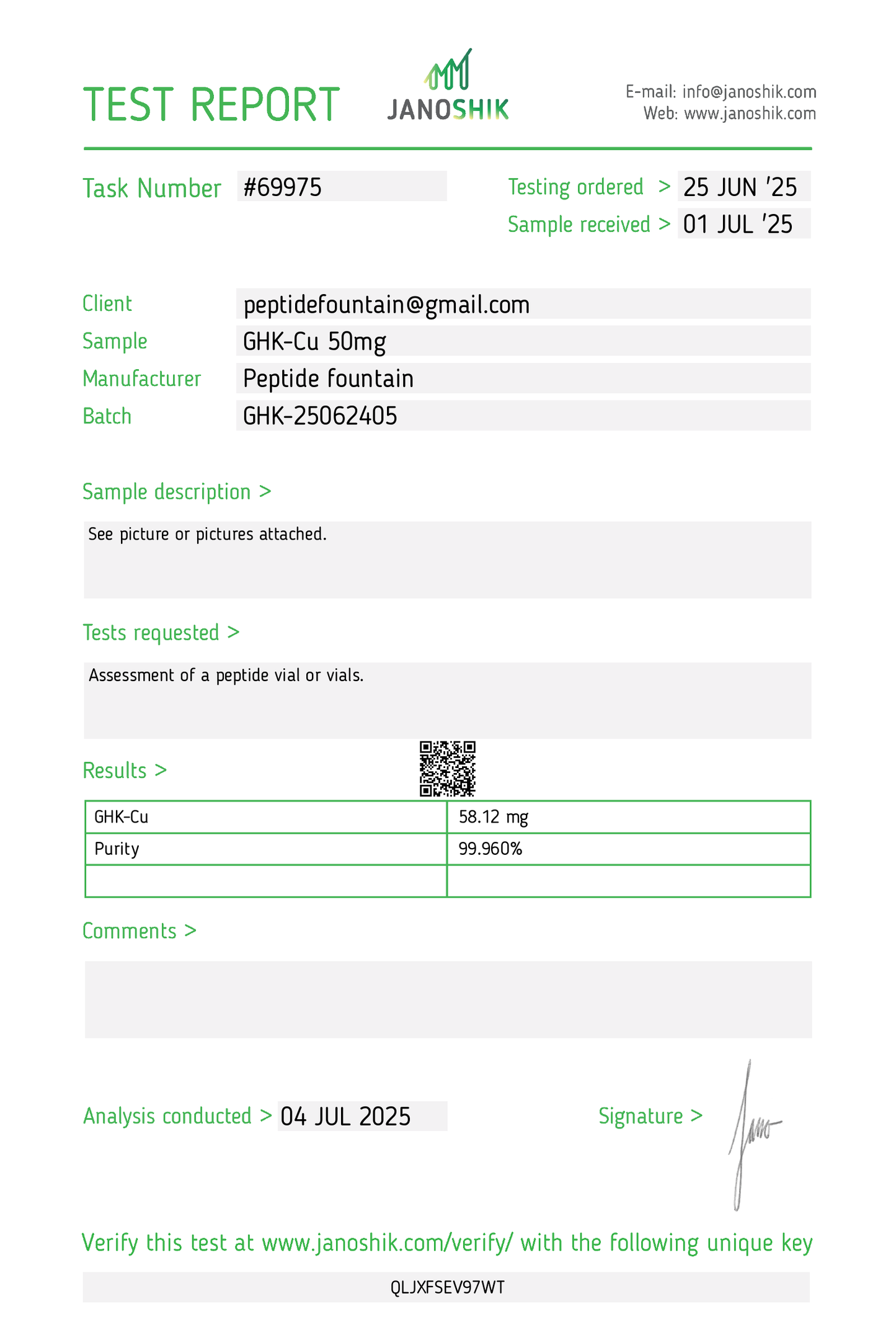 GHK-Cu - 50mg Copper Peptide