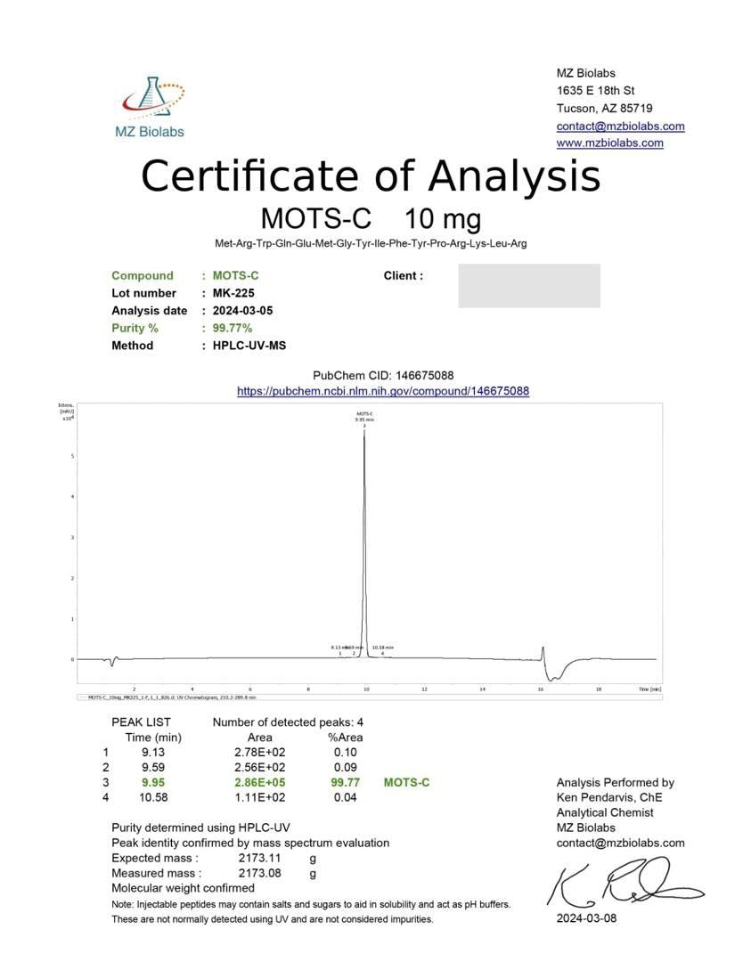 MOTS-c 10 mg